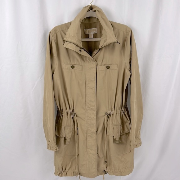 MICHAEL Michael Kors Utility/Anorak/Safari/Cargo Jacket 3/4 length Khaki size L - Picture 1 of 14
